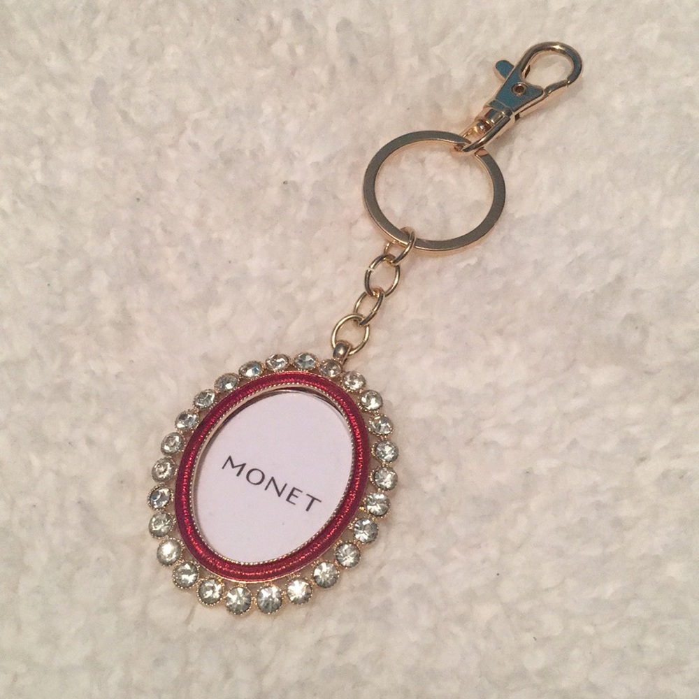 Monet Rhinestone Picture Frame Keychain